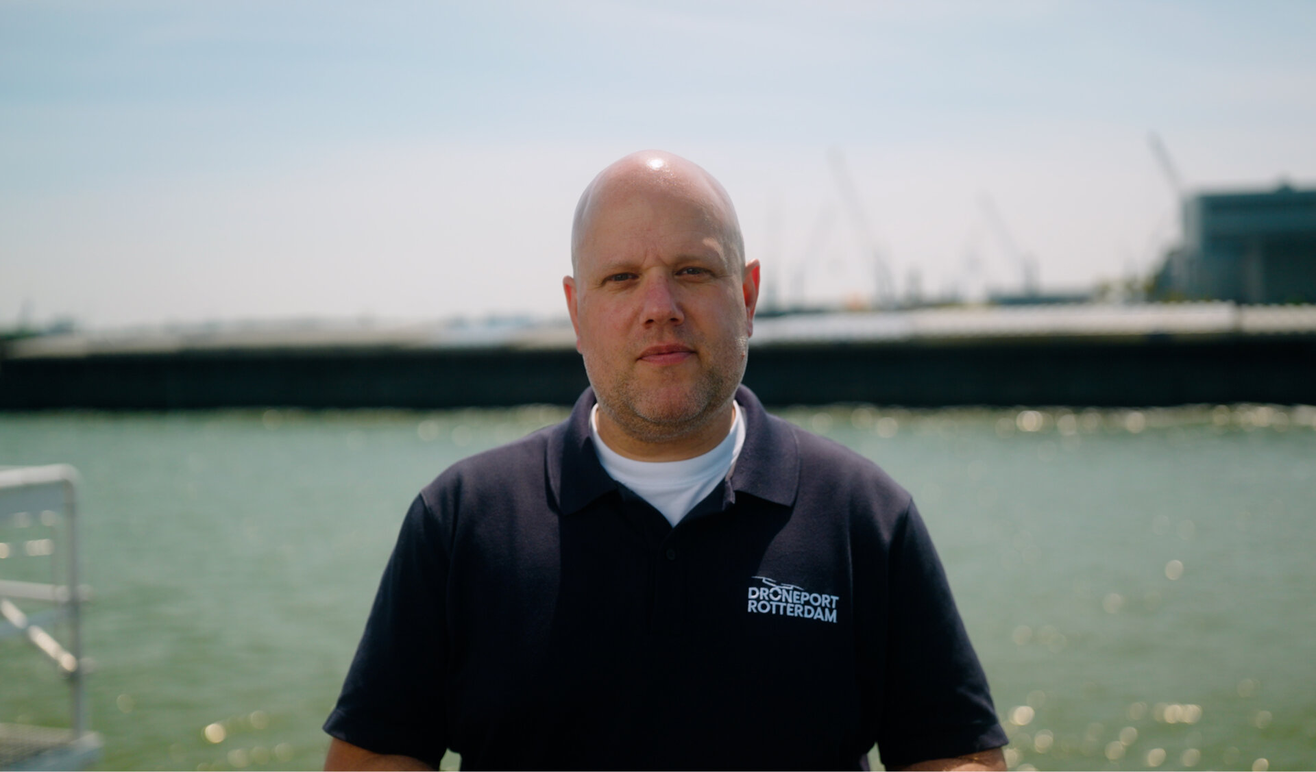 Arthur Dallau, founder and CEO of DronePort Rotterdam, at the Port of Rotterdam.